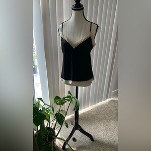 Elegant Black Lace Trim Camisole